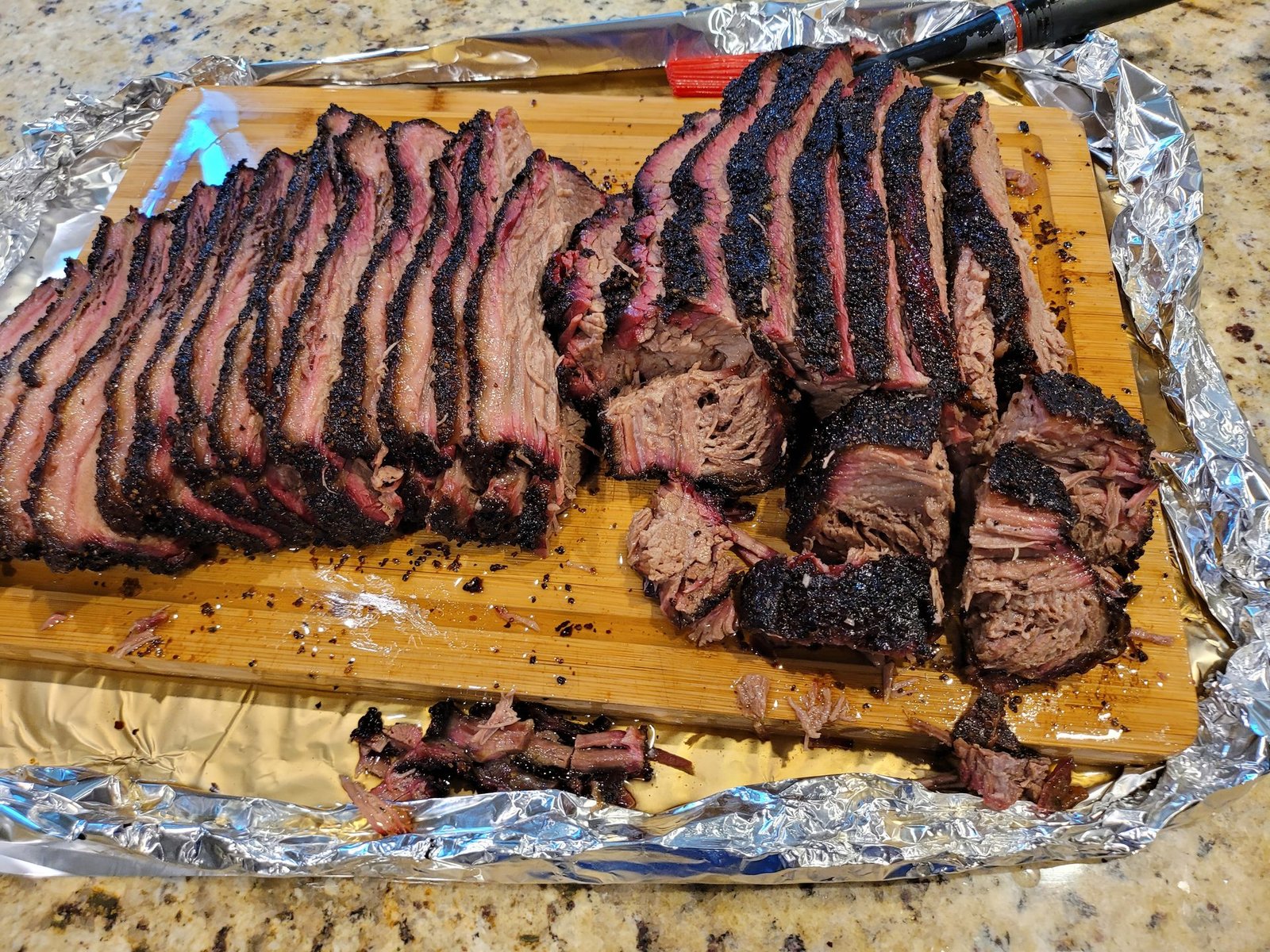 Slow-smoked Texas brisket from Skatts BBQ — catering in Waxahachie and Dallas, TX